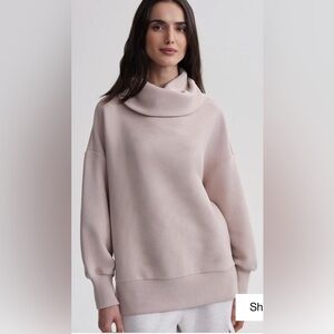 Varley Milton Sweat Ottoman Rib Knit S Mushroom